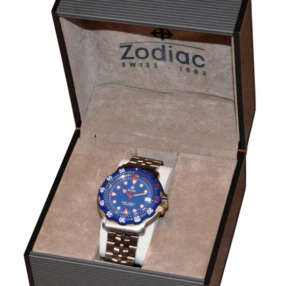 Rare Men's 38mm Blue/ Red ZODIAC Formula 1 Swiss Made Stainless Watch 760.81.60! - Picture 10 of 10
